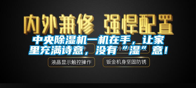 中央除濕機(jī)一機(jī)在手，讓家里充滿詩意，沒有“濕”意！